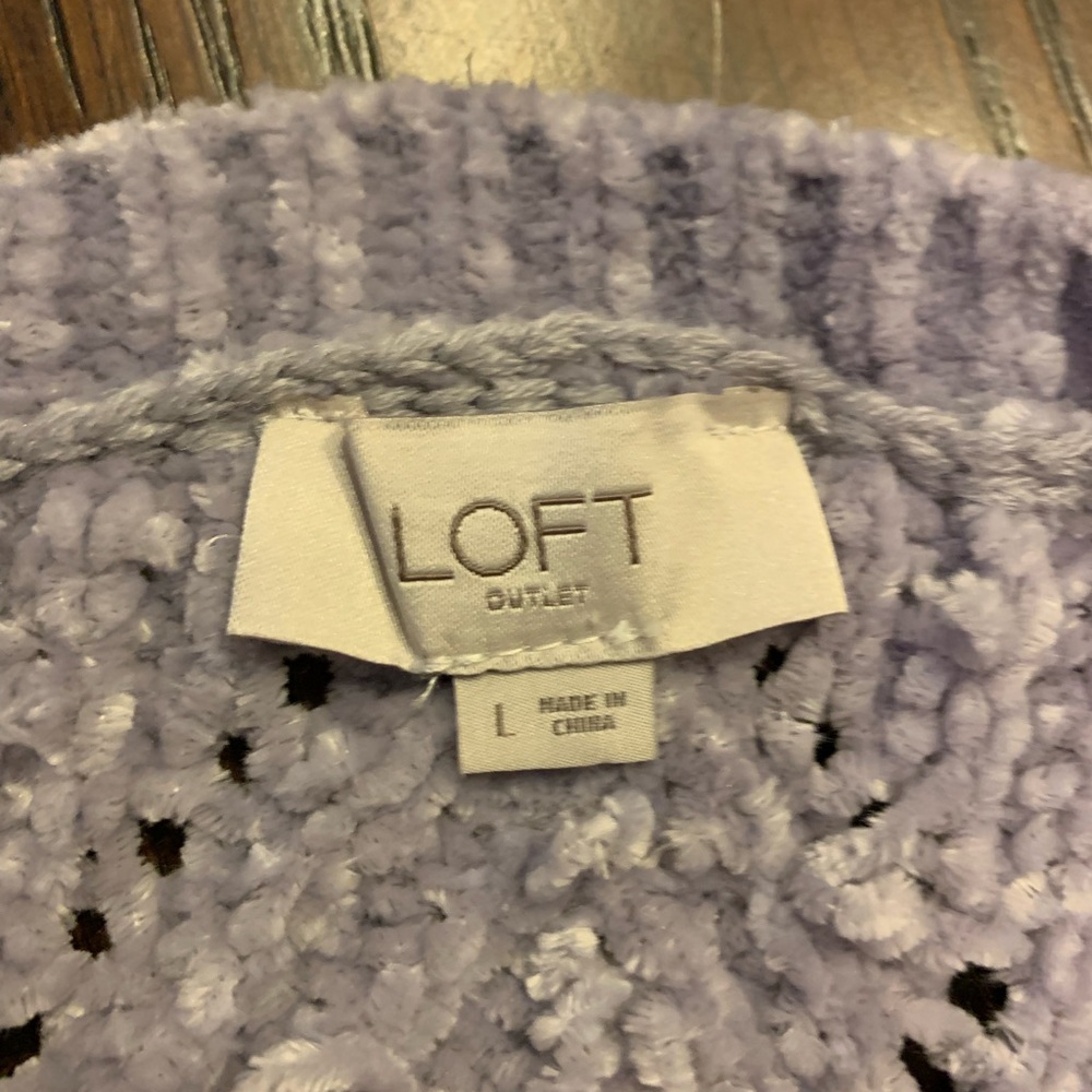 Loft light purple short sleeve sweater. - Picture 3 of 3